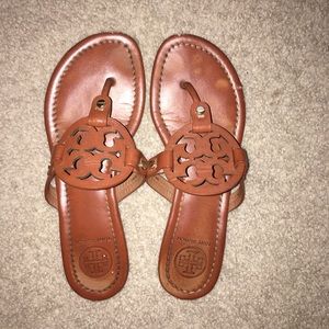 Tory Burch Miller Sandal Brown Leather Size 7 1/2